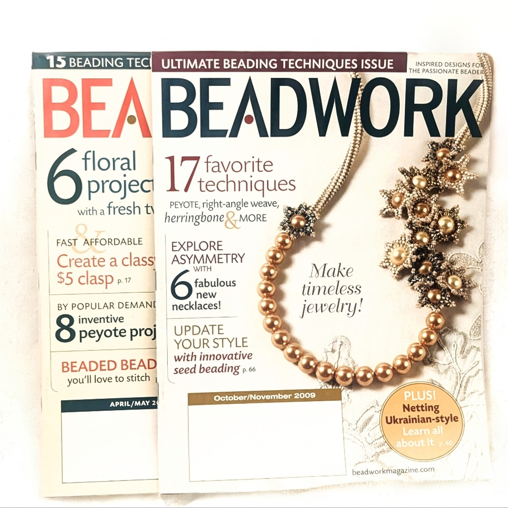 Beadwork Magazine Bundle – 8 Issues (2008–2009) – Bead Weaving Jewelry Technique